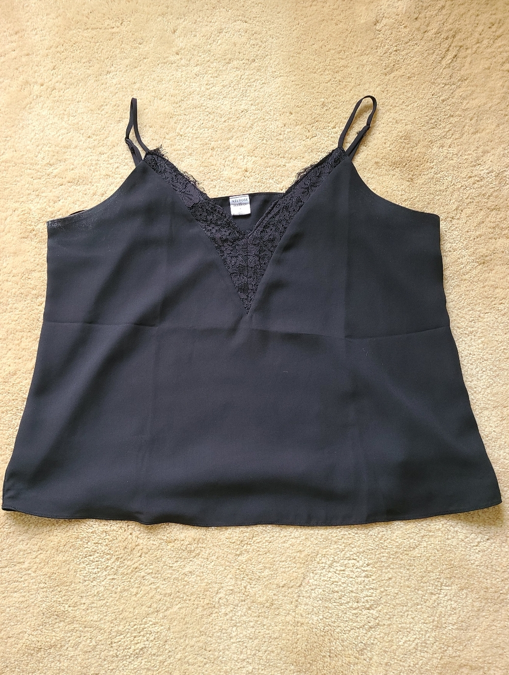 Melrose and Market Black Lace-Trim Camisole